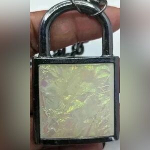 BAUBLE BAR Silver Abalone Lock Necklace